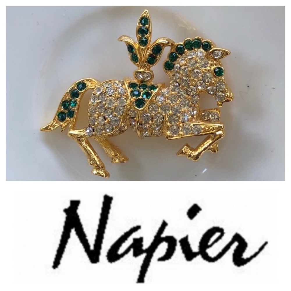 Vintage NAPIER CAROUSEL HORSE Brooch ~ BOOK PIECE